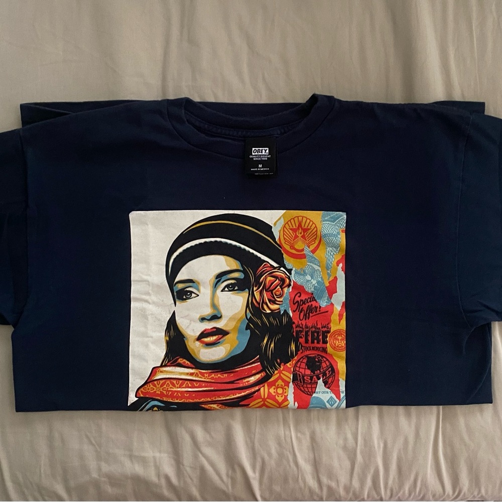 OBEY T Shirt - Navy Blue - Picture 4 of 6